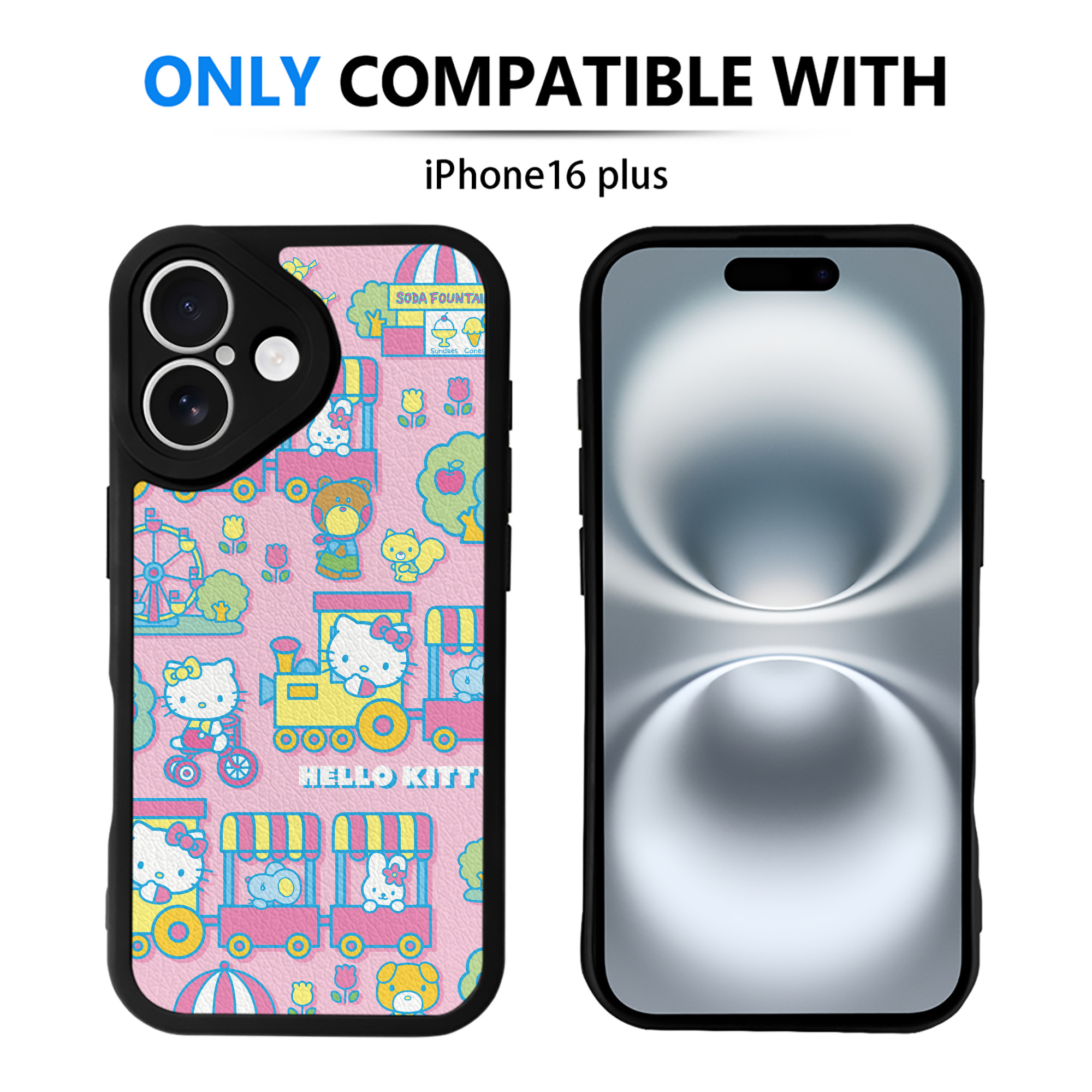 （画像用） Hello Kitty ハローキティ 【iPhone 16シリーズ対応】シリコンスマホケース（レザー調） 材質：シリコン